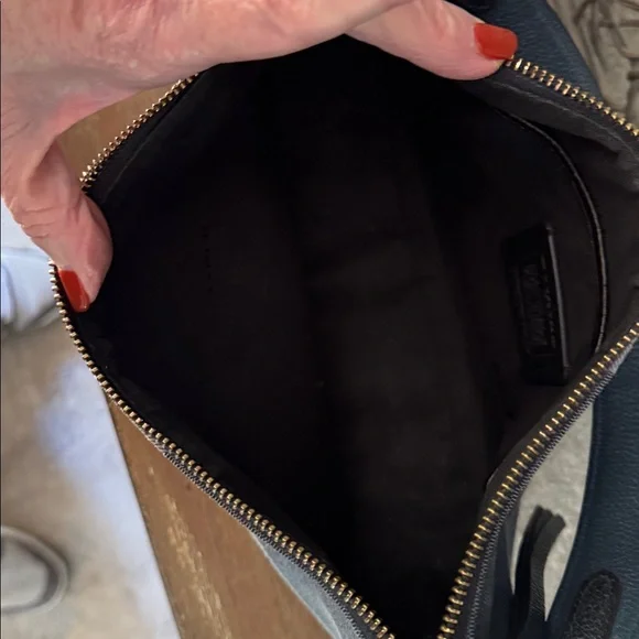 Coach Dark Blue and Gold Stripe Shoulder Bag - Picture 5 of 7